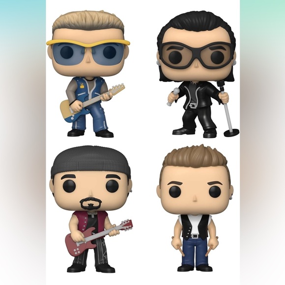 Funko Pop! Rocks:U2 ZooTV Collectors Set-Adam,Edge,Larry, and Bono - Picture 2 of 10